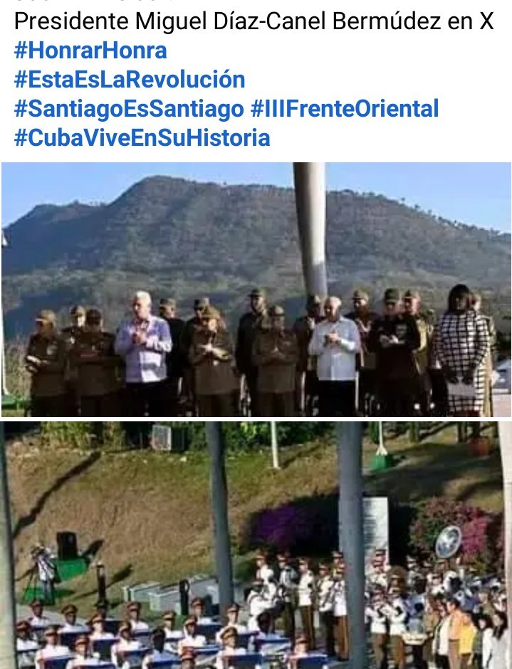 "Junto al General de Ejército tuve el honor de participar en la ceremonia de traslado e inhumación de los combatientes del Tercer Frente, caídos en la guerra o fallecidos luego del triunfo. 19 guerrilleros que regresan junto a su jefe, el Comandante de la Revolución Juan Almeida"