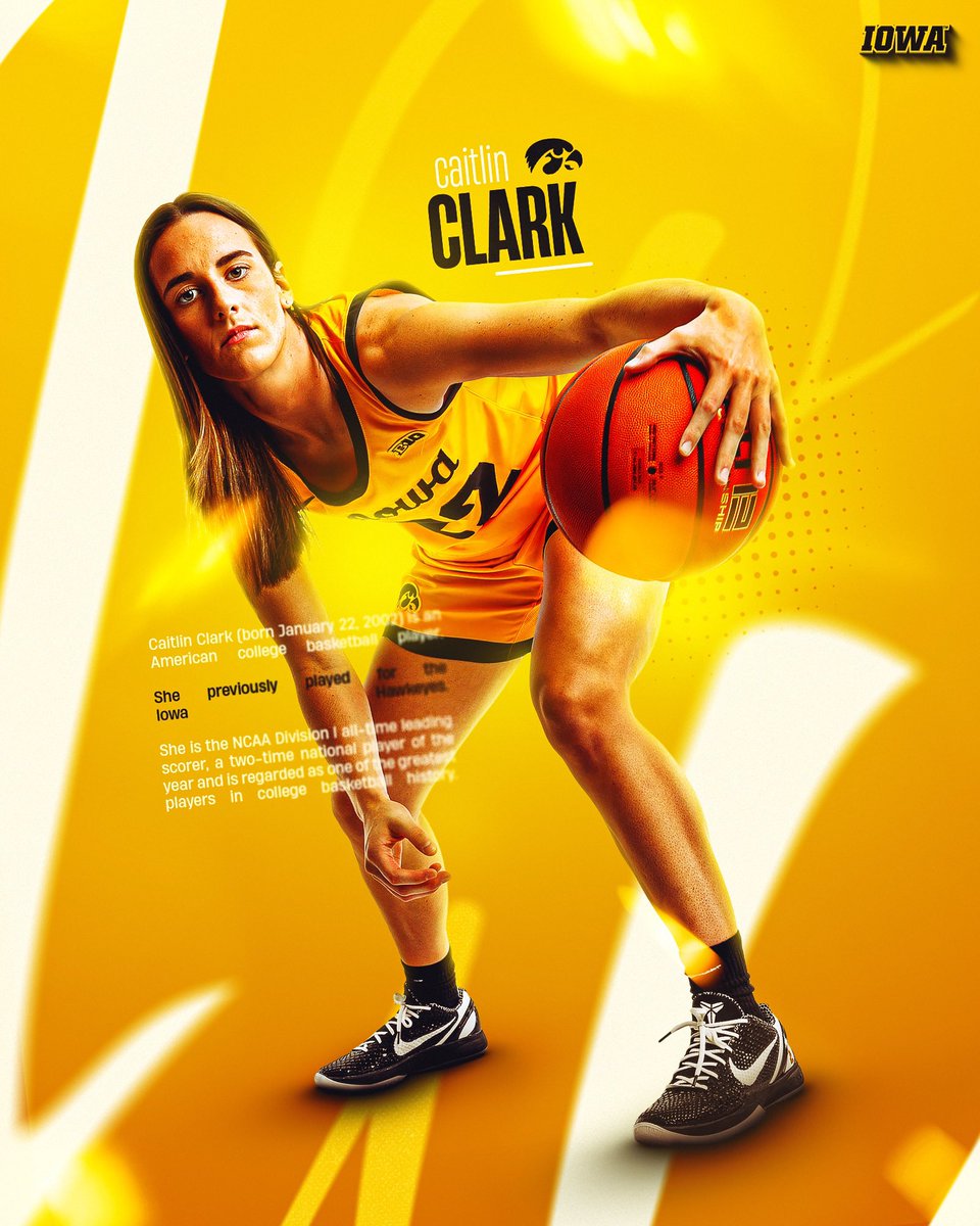 💫 @CaitlinClark22 

#CaitlinClark #IowaHawkeyes #SportsDesign #SMSports