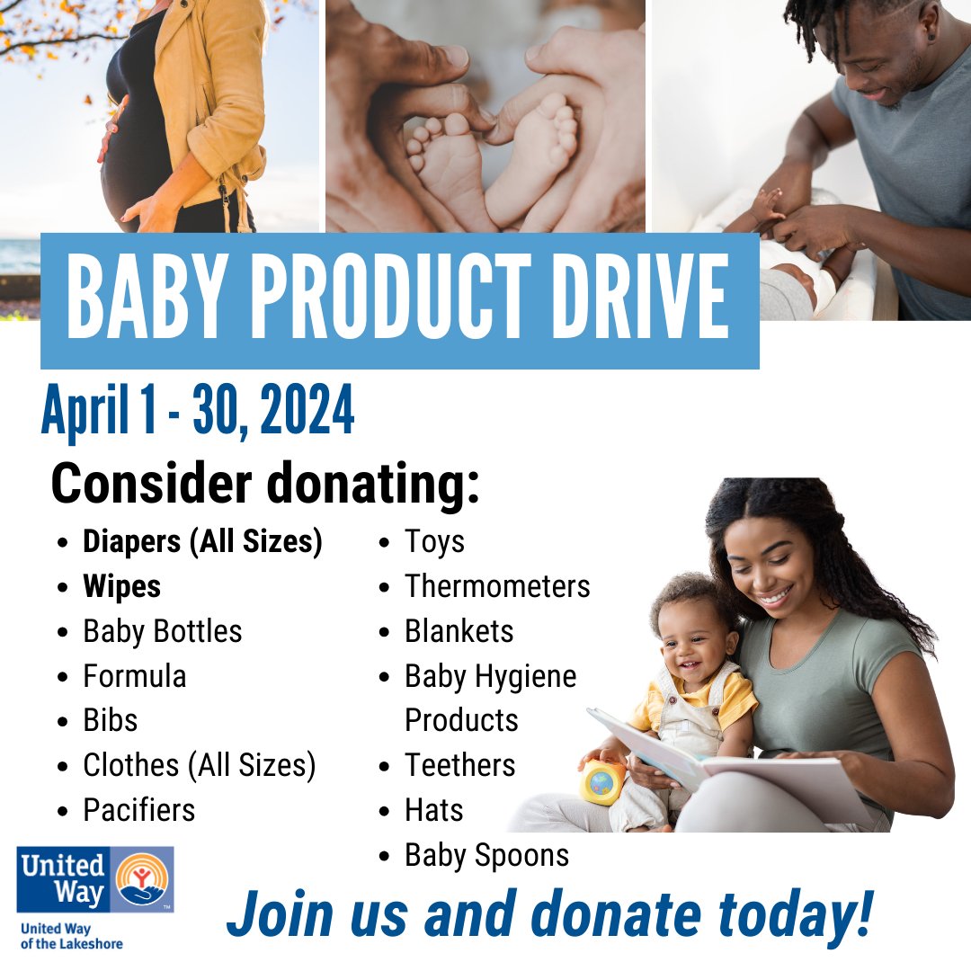 Exciting news! You can donate to United Way of the Lakeshore's Baby Product Drive at these Muskegon area locations: Culinary Institute of MI, IndiGrow, Nipote's, Socibowl, and The Coffee Factory. Check out all of the donation locations at unitedwaylakeshore.org/BabyDrive.