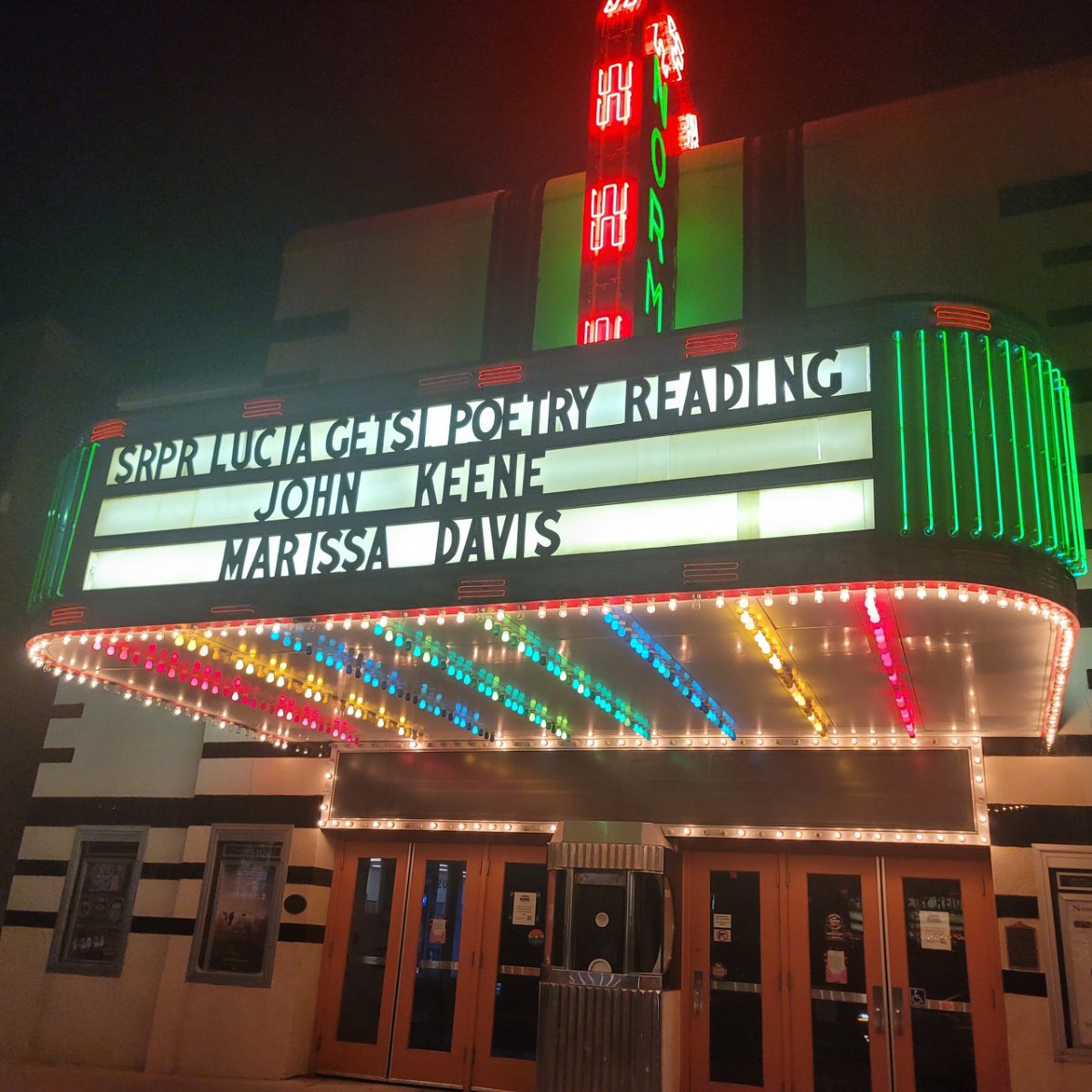 TONIGHT at 7pm at the Normal Theatre in Uptown Normal! 

*Free and open to all*

We couldn’t be more excited to host these amazing poets for the <a href="/SRPR_News/">SRPR 🥄</a> Lucia Getsi Poetry Reading in a historic venue…

news.illinoisstate.edu/2024/03/nation…