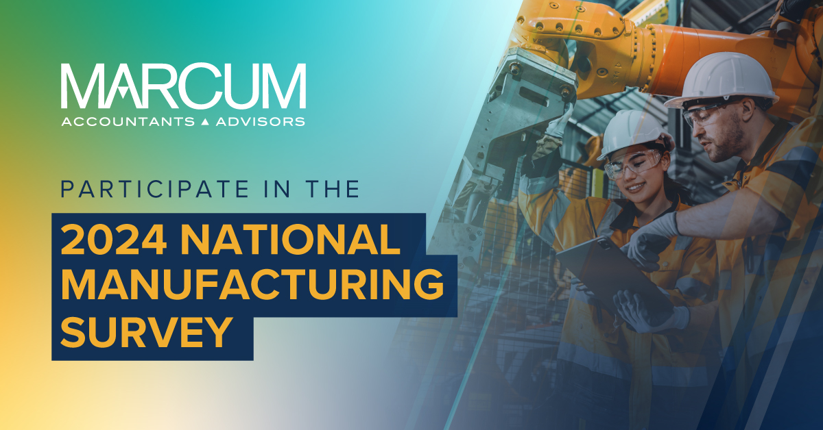 Are you leading the way in manufacturing? Be one of the many to lend industry knowledge by completing the 2024 Manufacturing Survey today. hubs.ly/Q02mWkhM0 #AskMarcum #manufacturing #industrialproducts