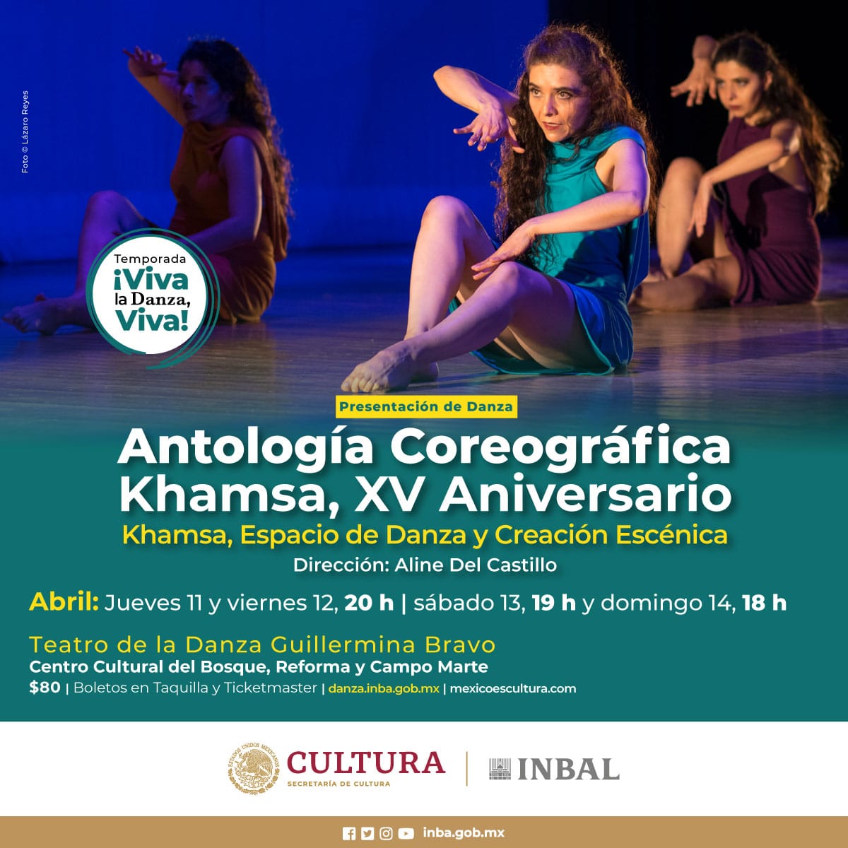 Te invitamos a celebrar el XV aniversario de la agrupación Khamsa dance project🤩. 🎟️Gana cortesías, para este jueves 11 de abril, al dar RT a esta publicación y responder en comentarios el nombre de la directora de la compañía. ¡Suerte! 🍀