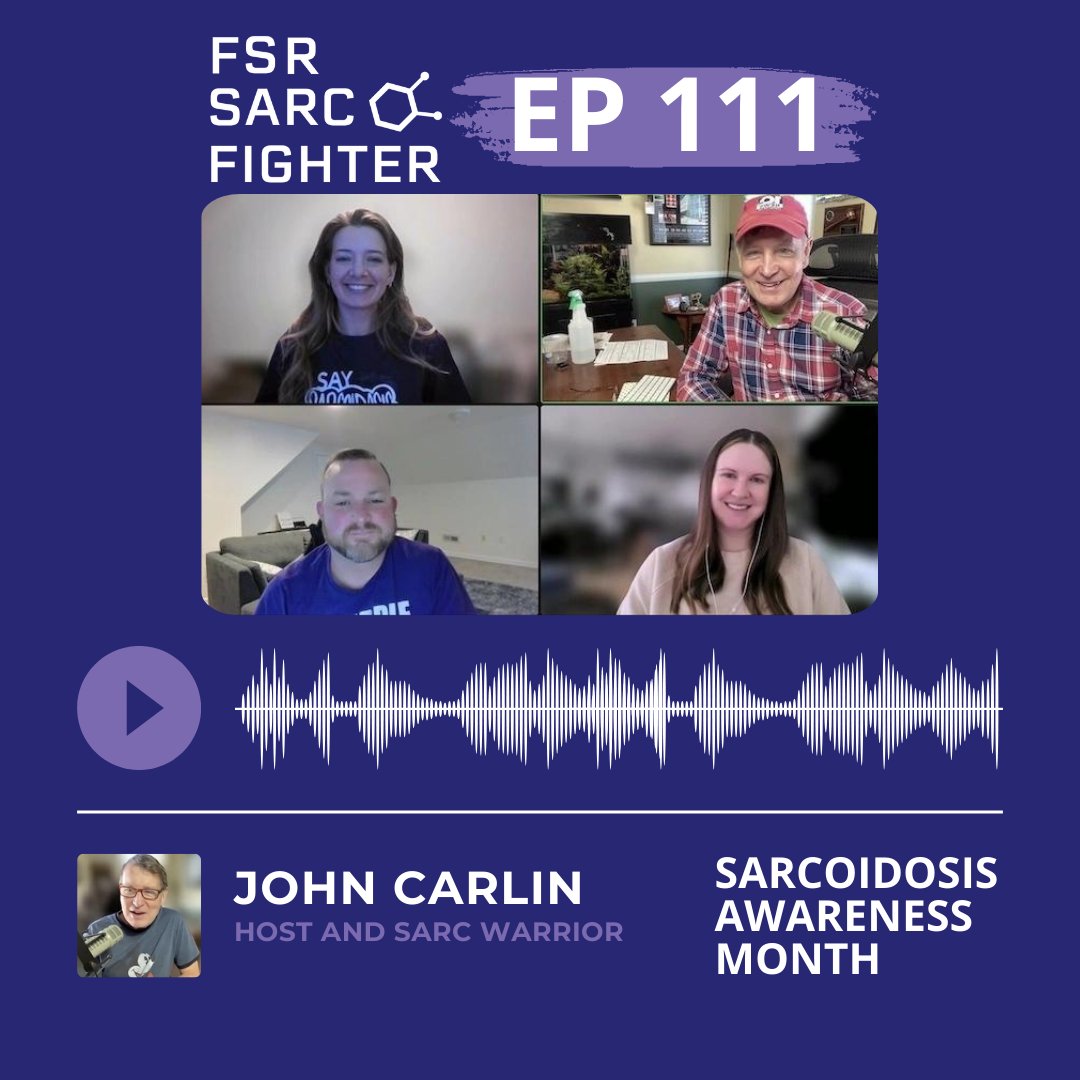 Tune in to Ep. 111 of the FSR Sarc Fighter podcast! It's a special edition for Sarcoidosis Awareness Month, featuring Angela O'Malley and Cathi Davis from FSR, along with the inspiring story of Mathew Hall, an Ironman triathlete turned sarc fighter. loom.ly/8T4RX7U