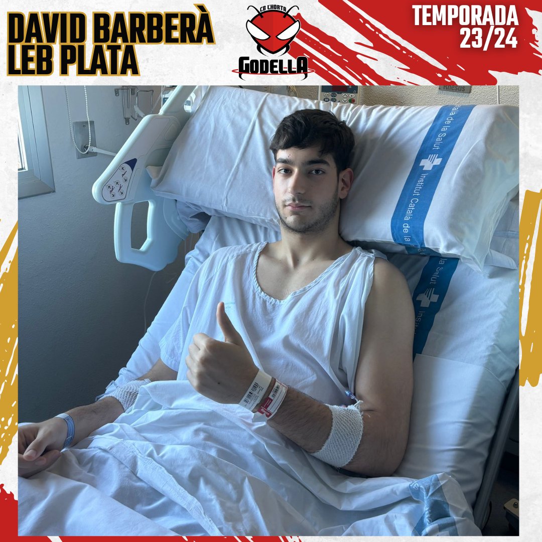 🔴⚪️ CB L'HORTA GODELLA Le deseamos a David Barberà, jugador del Leb Plata una pronta recuperación. Ánimo David!!!! Pronto estaras de regreso!!!! #RedAnts #GOdella #wearegodella 🐜🏀💪🏼