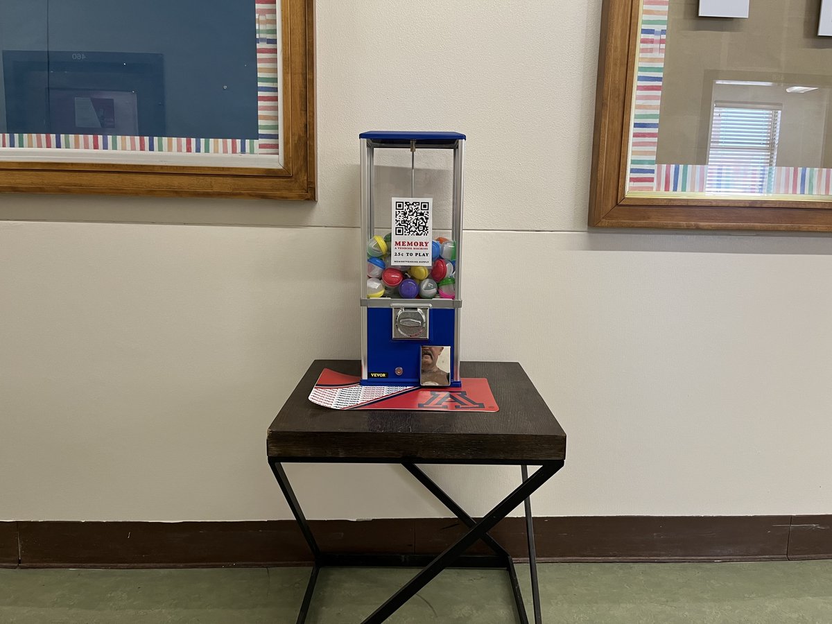 We hear the Memory Vending Machine got a lot of great action at admitted students day at @uarizona @UArizonaSBS. We're about to drop a new issue in the machines, so get your (short, memory-related) work in: memoryvending.supply