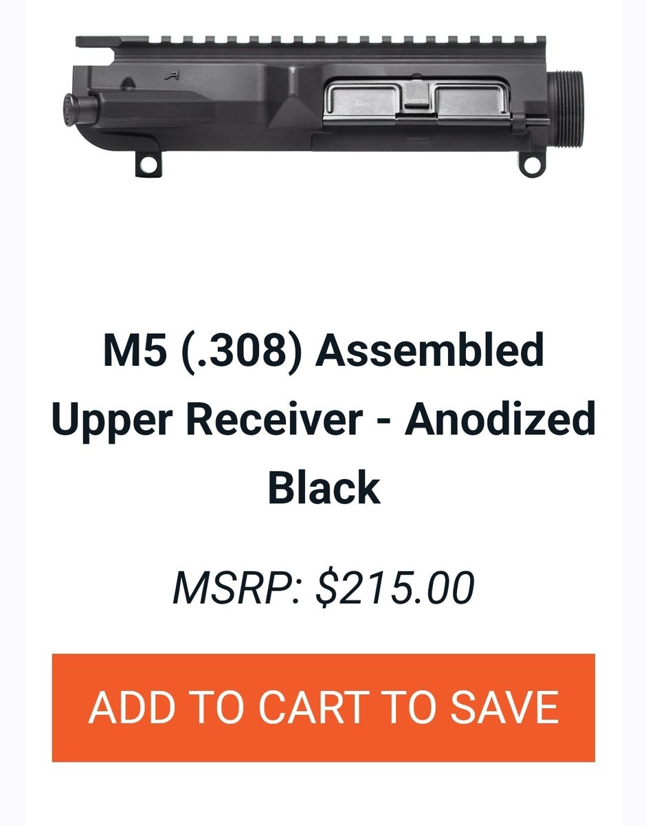 alnk.to/4qKR9SQ
Aero M5 (AR-10 308) Upper Reciever on sale.  Add to cart for price of **$172.00**. 
Affiliate 🔥 
@aero_precision 
#308win #ar10
