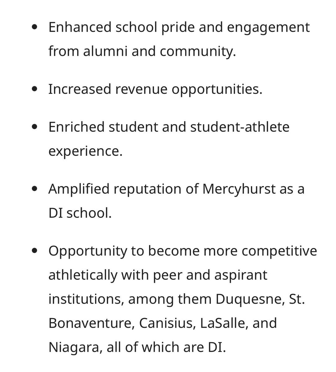Mercyhurst University will be going from D2 to D1. 

@MercyhurstU @HurstAthletics 

mercyhurst.edu/d1#:~:text=It'….

What are the Benefits of transitioning to D1? 

#CSTruth