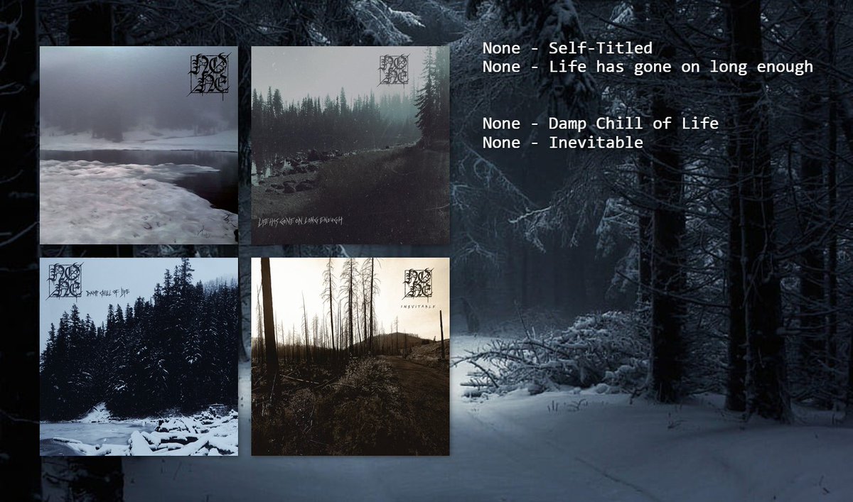 A little late night black metal from the brilliant NONE What an absolutely fantastic band this is. Four incredible, atmospheric, cold albums so far. Do not sleep on this duo!