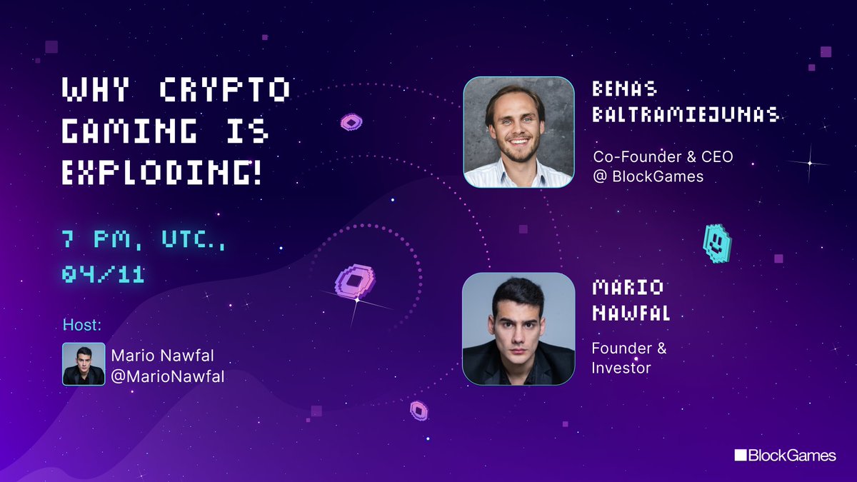 🟪 Why crypto gaming is exploding! 📅 Thursday 04/11 🕒 7 pm, UTC