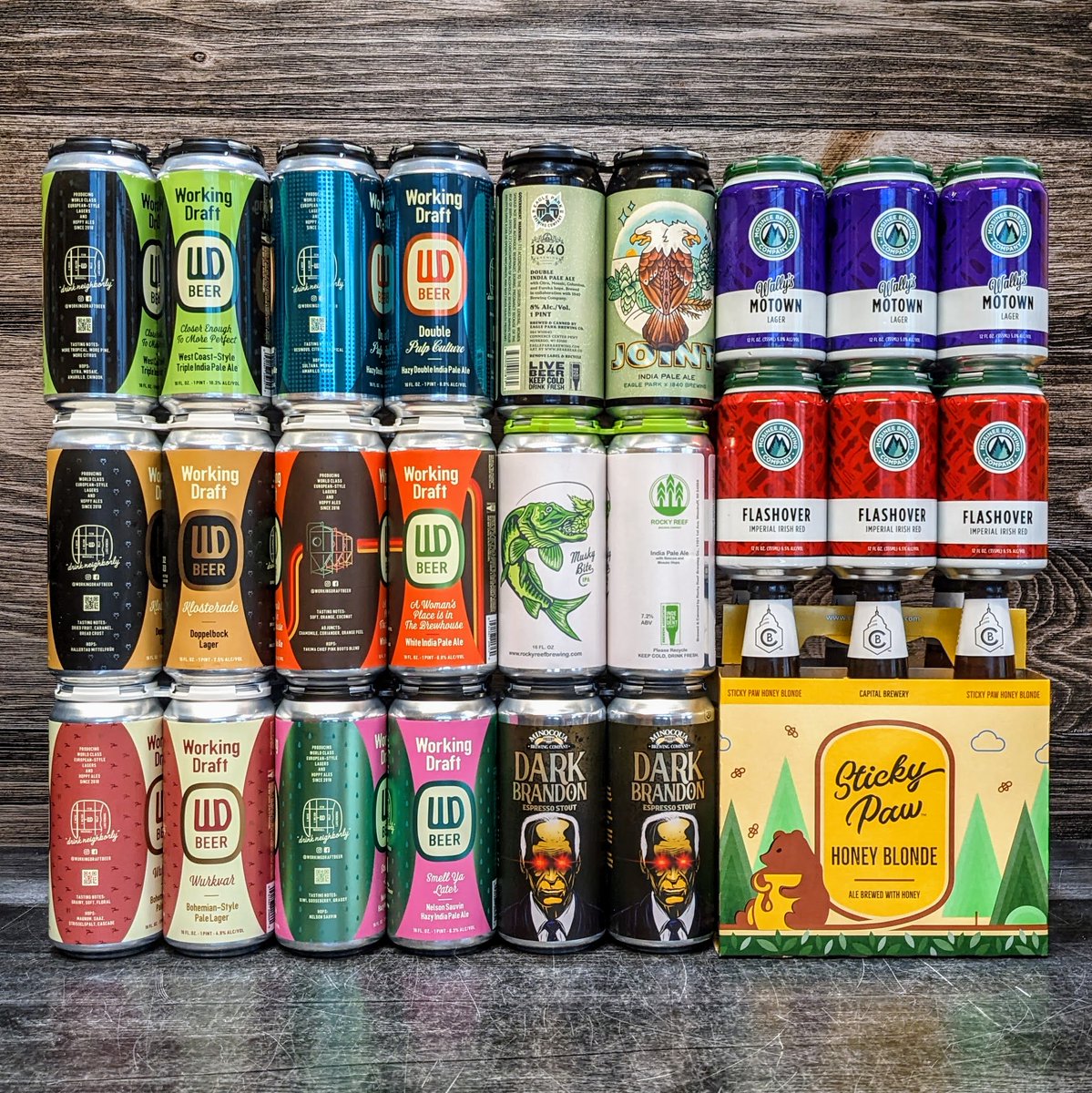 Well would ya look at that? Its #WiBeerWednesday! @WorkingDraftBC new lagers and new hops! @EagleParkBeer x @1840BrewingCo Joint IPA! @MosineeBrewing new brewery! @CapBrew new beer! #MBC Dark Brandon back in stock! #DrinkLocal #WiCraftBeer #LagerIsLife