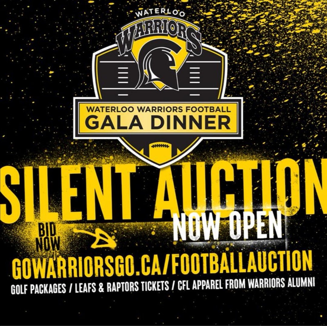 Our Silent Auction is now live! Check out all of the great prizes at the link below: gowarriorsgo.ca/footballauction