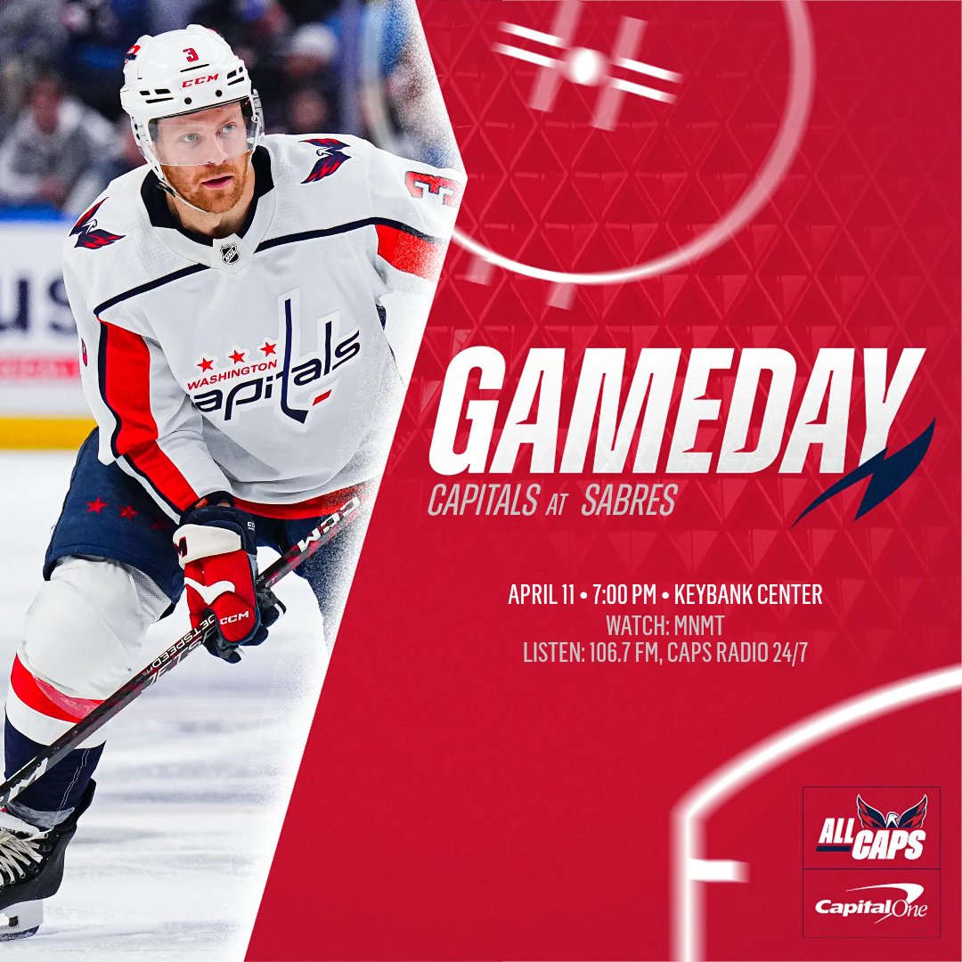 GAMEDAY! The Caps' Thursday night tilt with the Sabres starts at 7 PM on @MonSportsNet. #CapsSabres preview: washca.ps/atBUF-Apr11