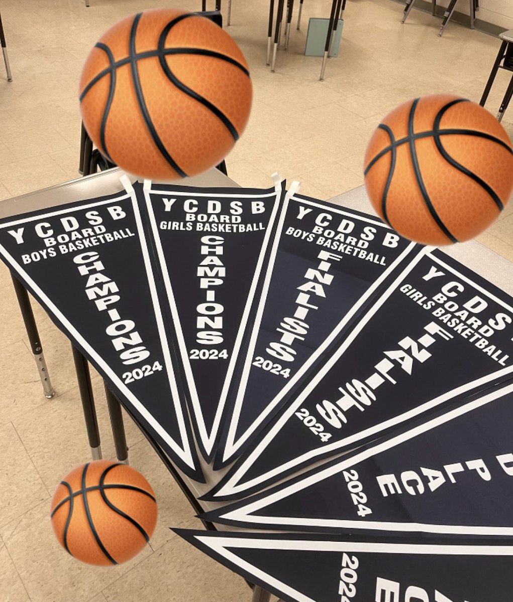 Final 8. Good luck to the Intermediate #BoysBasketball teams and #GirlsBasketball teams competing for the Championship title on Thursday and Monday @YCDSB 🏀 🎉