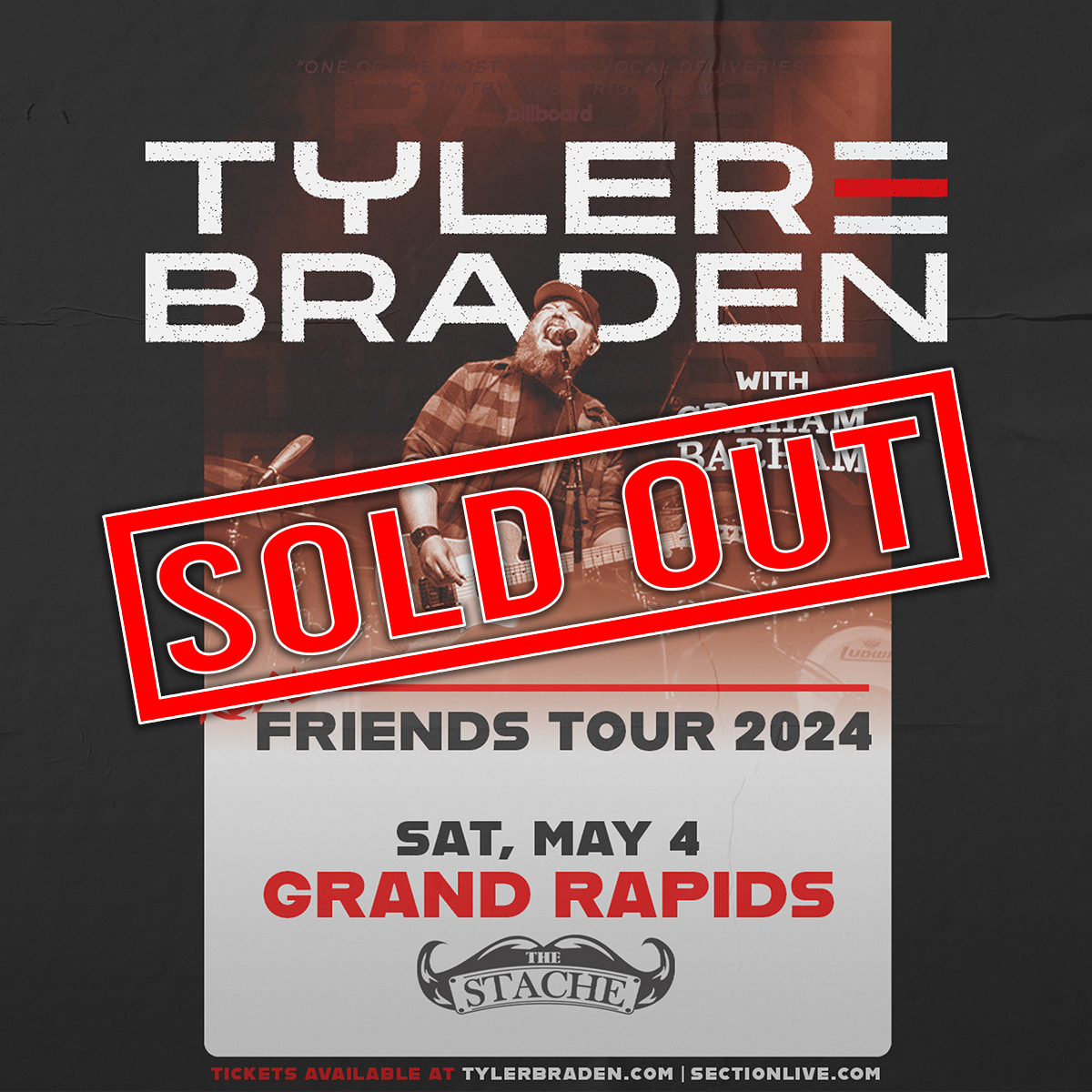 Tonight at The Stache - @tylerbraden Real Friends Tour 2024 with Graham Barham All Ages | Doors 6:30pm | SOLD OUT!