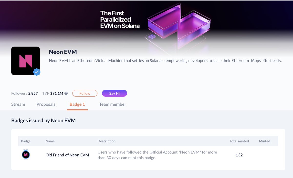 Neonauts can also follow our journey on the official @DeBankDeFi page and mint our fren badge⬇️ debank.com/official/Neon_…