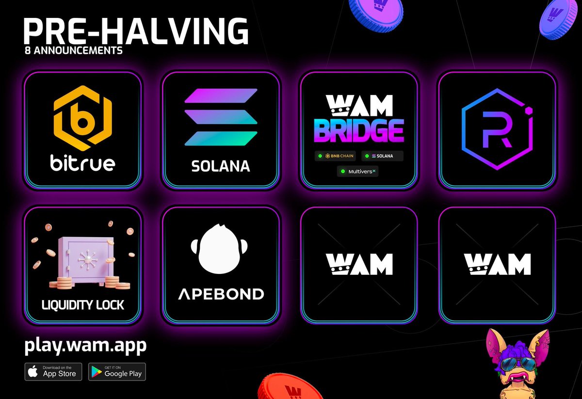 🌪️ Big Moves in the Market ⌛️ 8 Days left until #Halving 🔥 2 more announcement left 👉 #CryptoGaming is in its early stages, and WAM aims to influence how people perceive the new era of gaming. wam.app