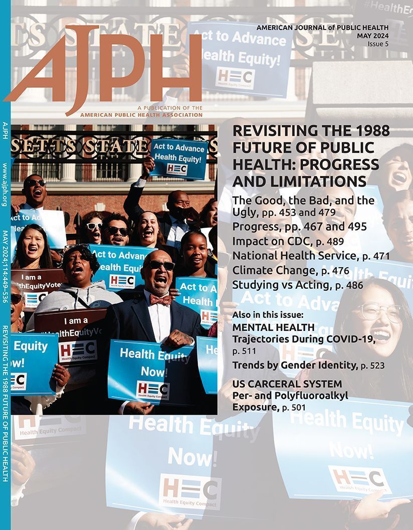 The May issue of AJPH is now online. This issue features a special section on the 1988 Institute of Medicine report on the future of public health. Access the full issue here: buff.ly/3TIqruQ