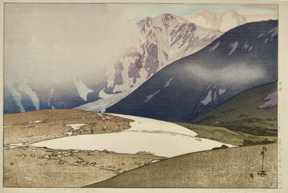 Mount Bessan in Tateyama Mountain Range, from Twelve Scenes in the Japan Alps, by Yoshida Hiroshi, 1926, Tokyo Fuji Art Museum

#shinhanga