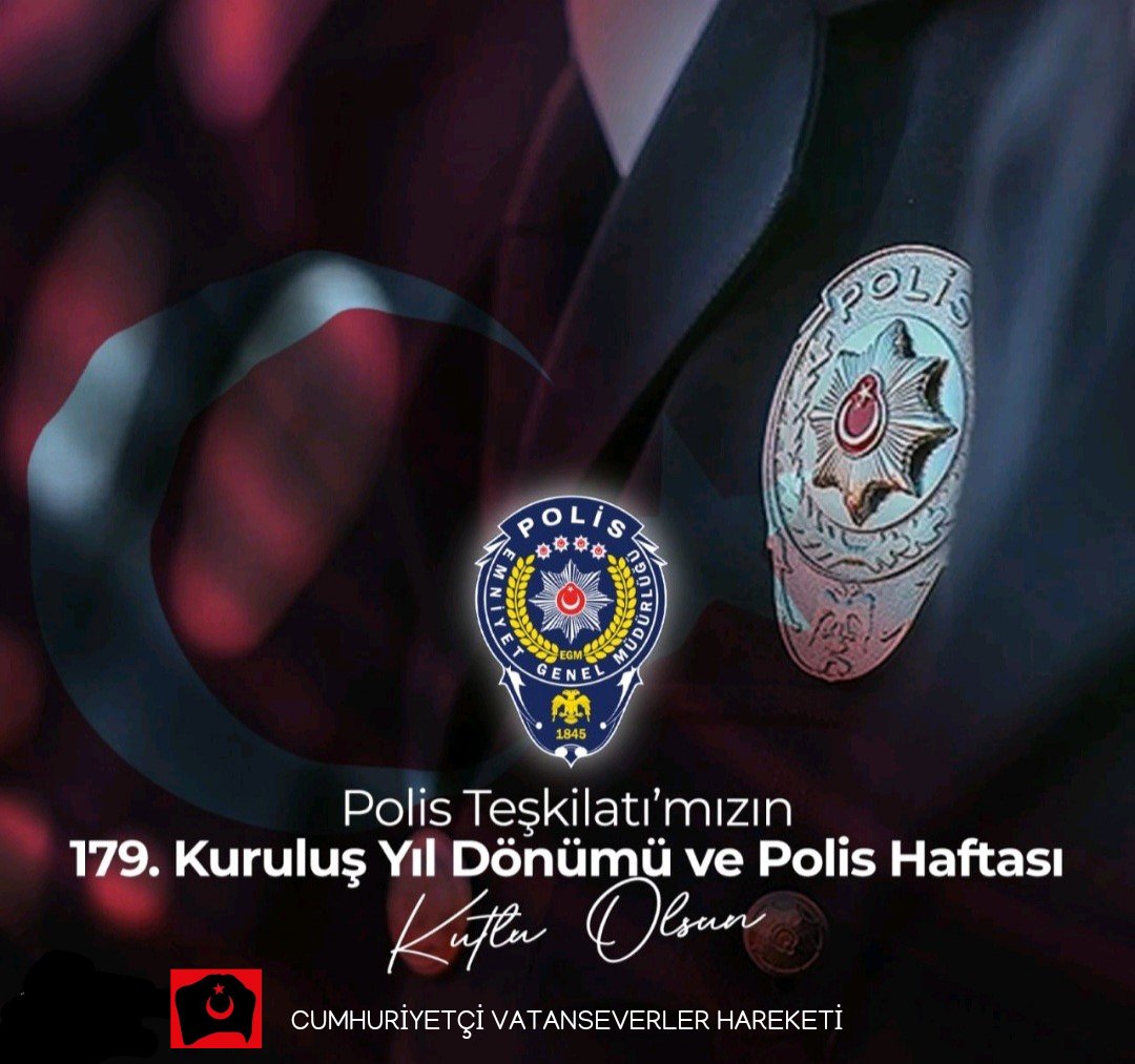 179 Yıl önce bugün kurulan Türk Polis Teşkilatımızın Polis Haftası Kutlu olsun.

Türk milletini korumak için canını feda eden aziz şehitlerimizi rahmetle anıyor,
Gazilerimize sağlıklı ömürler diliyoruz.

#TürkPolisTeşkilatı179Yaşında
#10NisanPolisHaftası