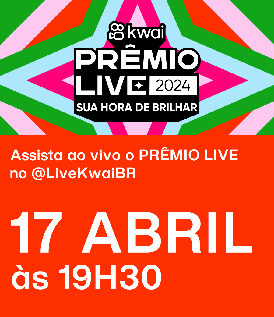 JÁ TA SABENDO? 🗣️🗣️🗣️ Dia 17 de abril as 19h30 irá acontecer nosso PRÊMIO LIVE 2024! Vamos contar com a presença as nossas estrelas July Araújo, Ray e Pamella e muuuuitos outros ganhadores! 🎉 Ah, e a live é no perfil @LiveKwaiBR​ no​ Kwai, tá? Quem eu vejo lá? Vai ser…