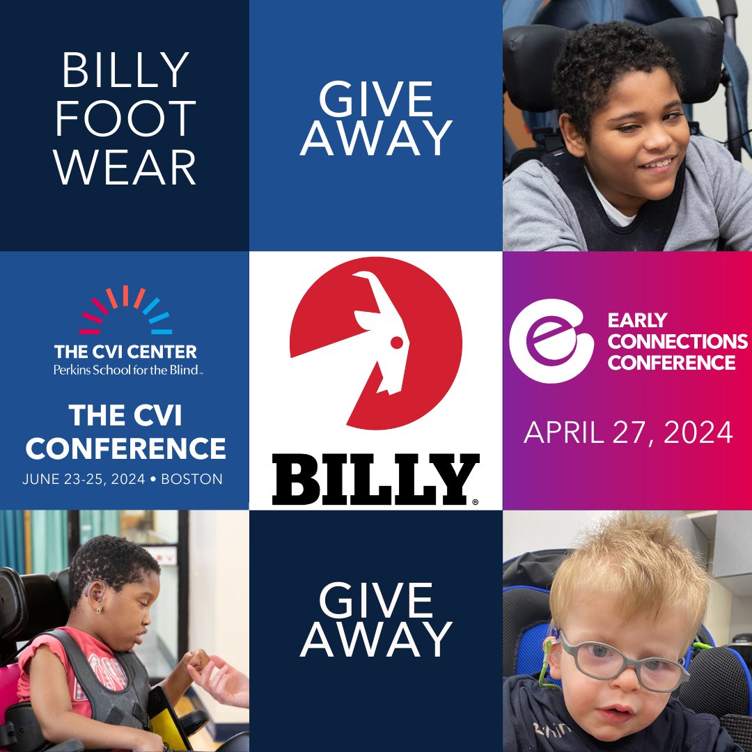 2 chances to win a gift card to purchase a pair of @BILLYFootwear shoes when you register for ONE or BOTH of our upcoming conferences: 🧠 CVI Conference: Perkins.org/CVIConference 👥 Early Connections Conference: Perkins.org/Educate Terms & conditions: bit.ly/3TYRcwE