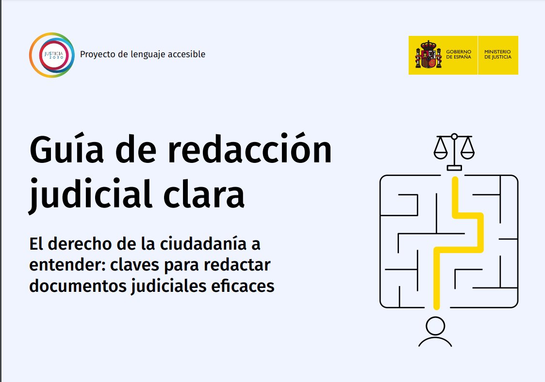 ¿Has consultado la 'Guía de redacción judicial clara' del Ministerio de Justicia que presentaron @emontoliod y @magasensio la semana pasada en @cejmjusticia? Descárgala ahora en el siguiente enlace⬇️ mjusticia.gob.es/eu/ciudadania/…