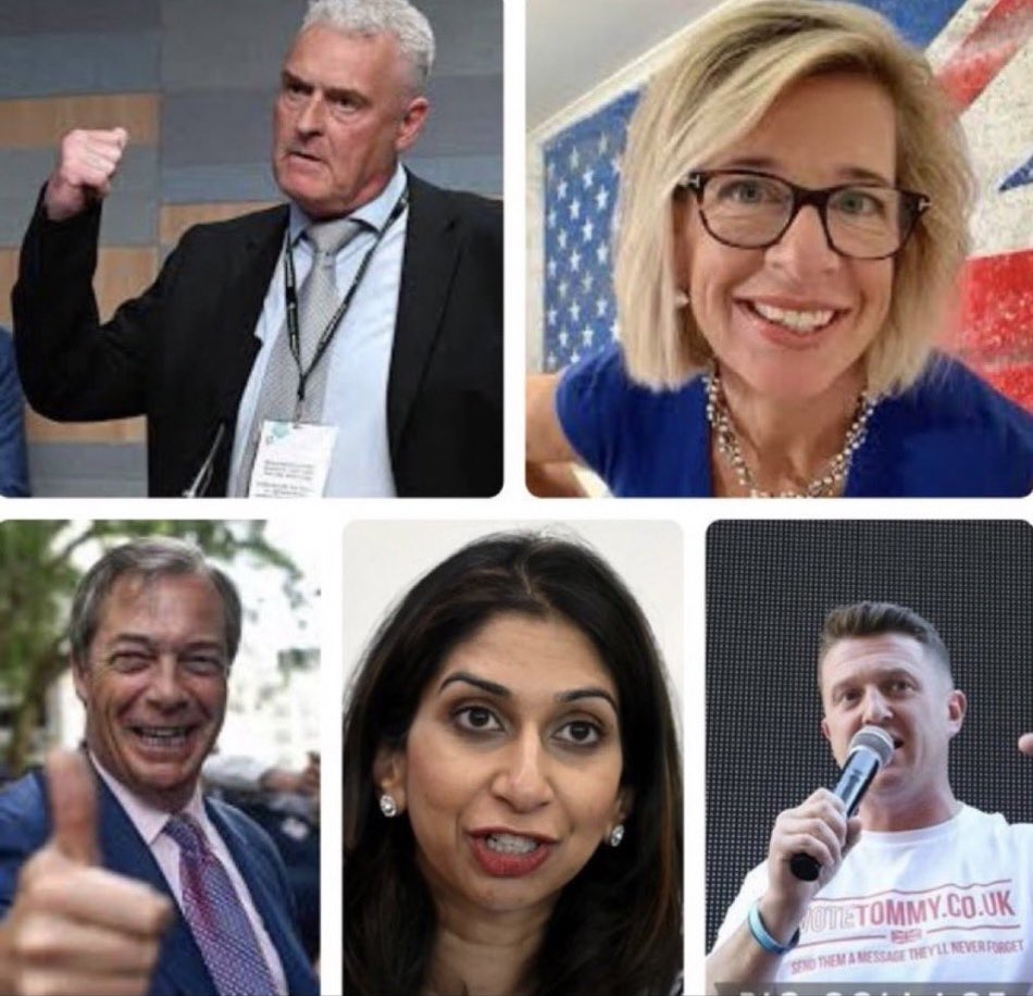 The only ones fighting for us and the country Lee Anderson Nigel Farage Tommy Robinson Katie Hopkins Suella Braverman I’d vote for them if they were a political party