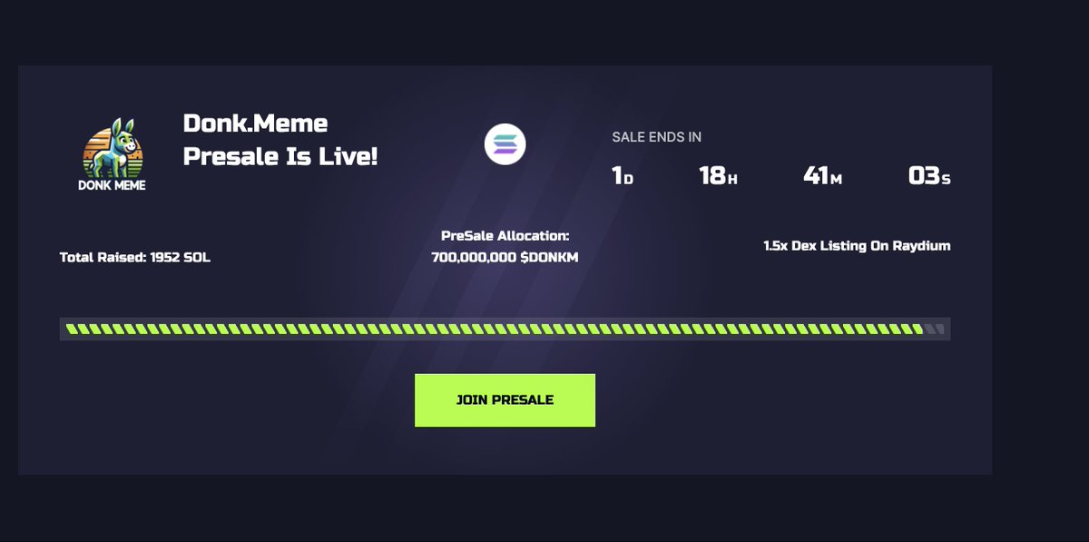 Donk.Meme | Solana Meme Coin Live On Raydium tweet media