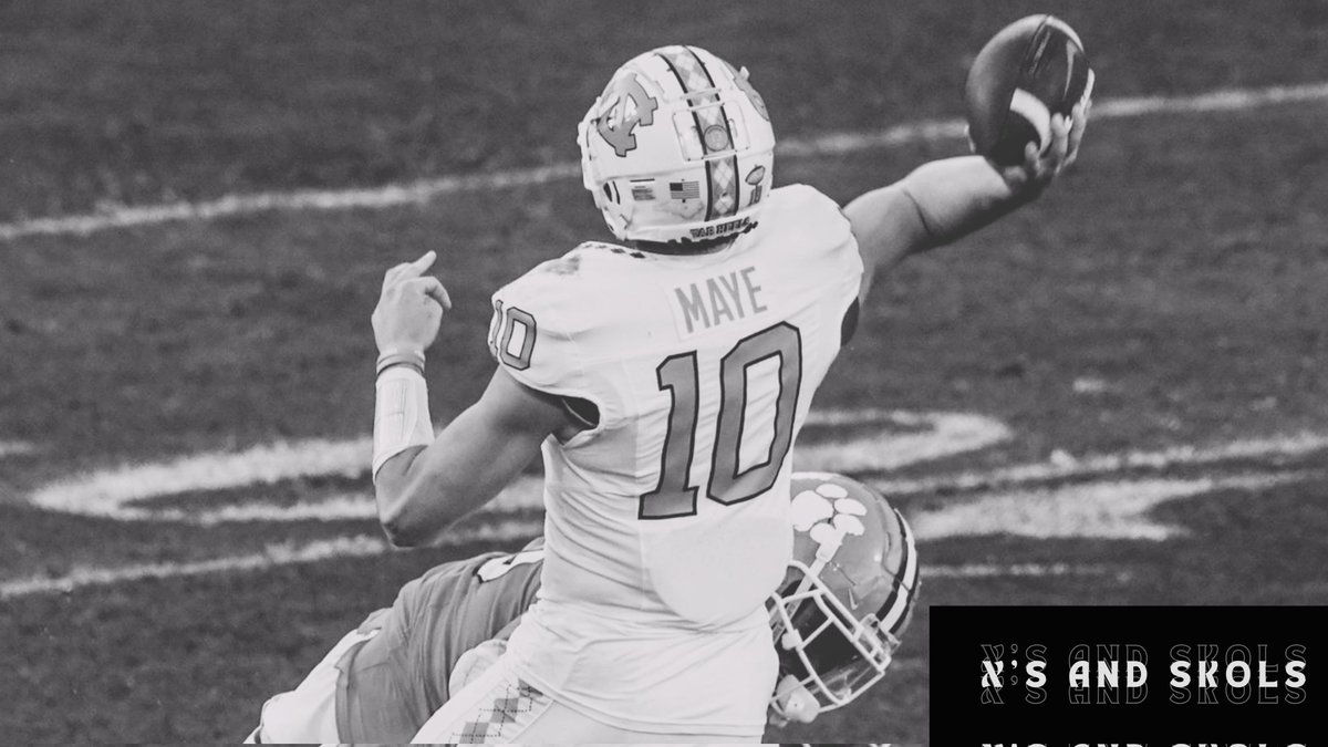 In the series premiere of X's and Skols, @silasbobendrier and Garret from @FBallAnalysisYT break down UNC QB Drake Maye's film to determine whether or not he'd be a good fit for the #Vikings.