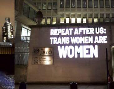 @Sgt__Detritus @blablafishcakes @JustinOnWeb @edgeofbarkness Indeed. This, from 2018 during consultation on GRA Reform, was projected onto MOJ building.  #NoDebate #compelledspeech