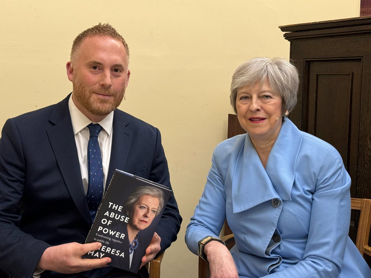 Backstage with Theresa May before interviewing her this evening. We obviously don’t share the same politics but her seriousness and sense of public service is in stark contrast to some of those who have followed her in Number 10.
