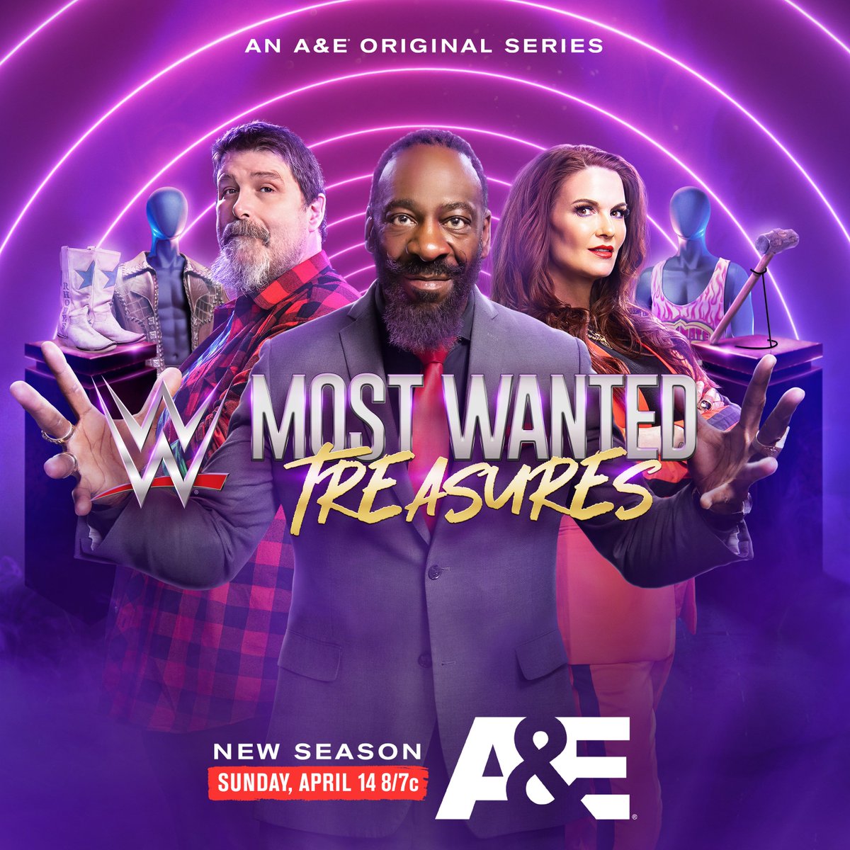 WWE's Most Wanted Treasures is BACK with all-new episodes! Catch the 2-HOUR season premiere this Sunday at 8/7c as part of WWE Superstar Sunday on @AETV. #WWEonAE