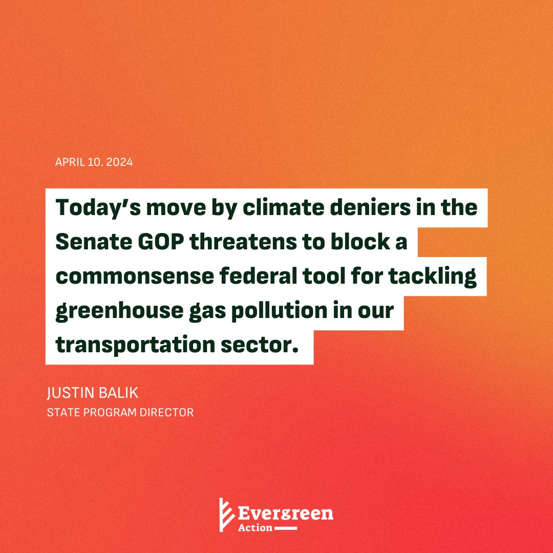 NEW: the @SenateGOP just voted to overturn a key @POTUS climate rule aimed at reducing transportation pollution in states and localities across the country. Evergreen State Director @JustBackalBalik explains why @POTUS needs to protect this @USDOT rule: evrgn.co/3TSgHyq