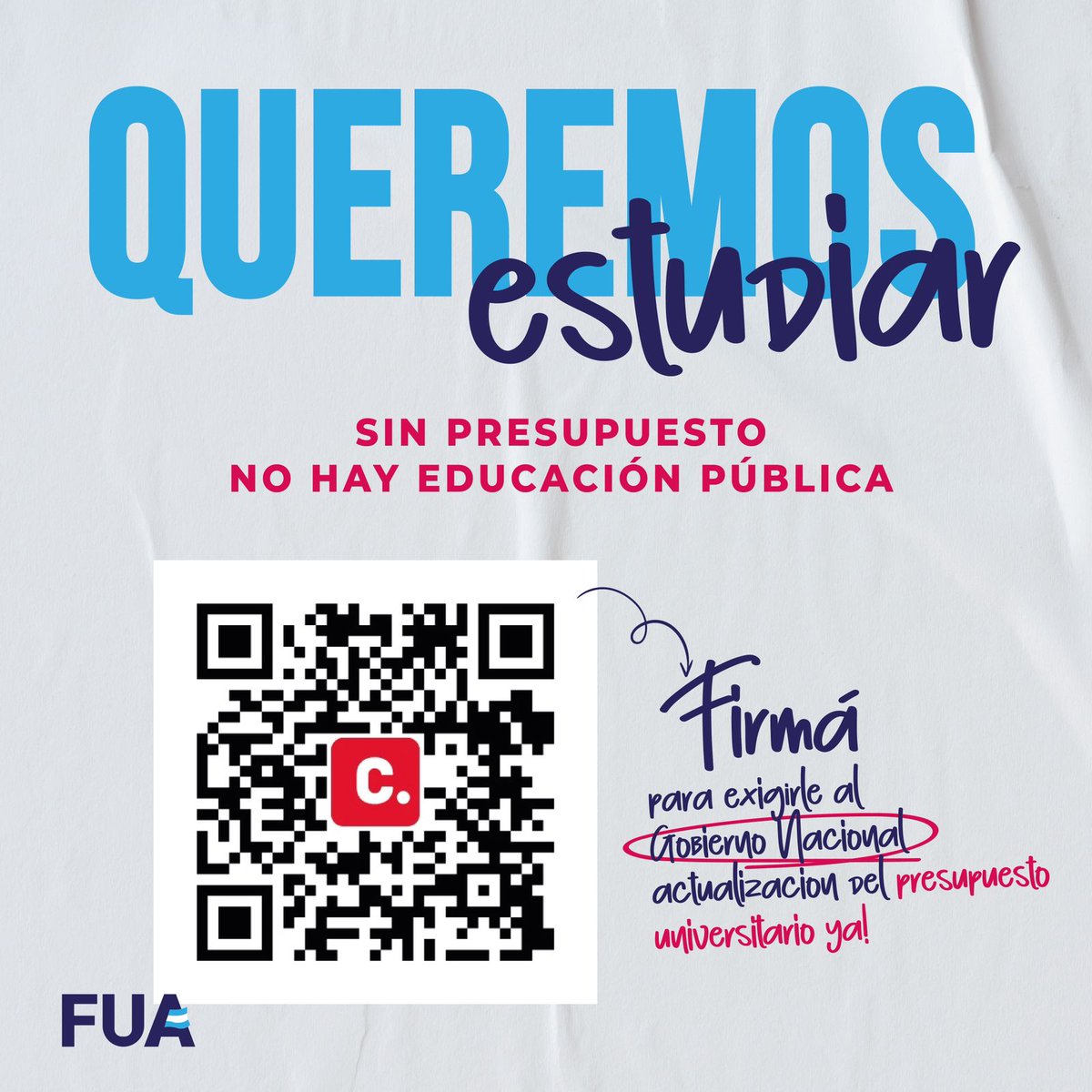 QUEREMOS ESTUDIAR. SIN PRESUPUESTO NO HAY EDUCACIÓN PÚBLICA ⚠️ Las Universidades cuentan este año exactamente con la misma plata que a inicios del 2023, en el marco de una inflación del 276% 📉 (+)