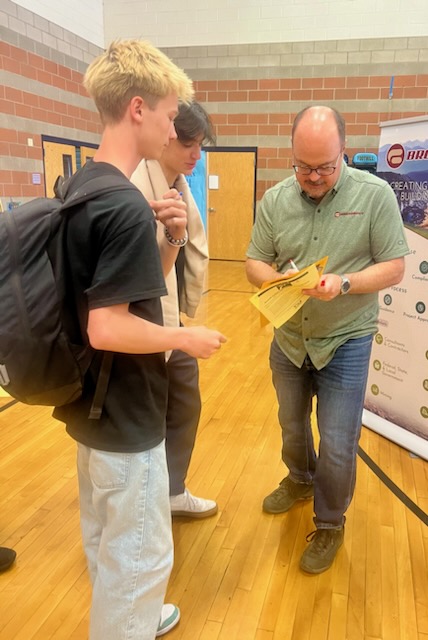 BroadbentAssoc's tweet photo. Yesterday Randy Miller and Kirk Stowers stood alongside fellow industry leaders at Foothill High School, participating in the second I CAN BE event, hosted by the Henderson Chamber of Commerce. We were thrilled to discuss careers in science and engineering with the students. https://t.co/fnJPFhwZCD