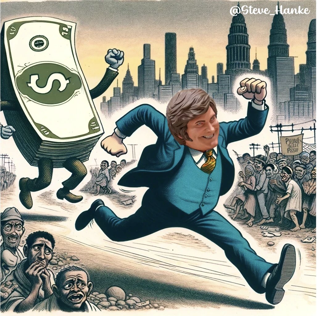 #ARGWatch🇦🇷: Since the start of his presidency, Pres. Milei has run away from his promise of dollarization. @JMilei needs to STOP RUNNING and DOLLARIZE, otherwise he is TOAST. Contrary to Milei’s rhetoric, dollarization is FEASIBLE NOW.