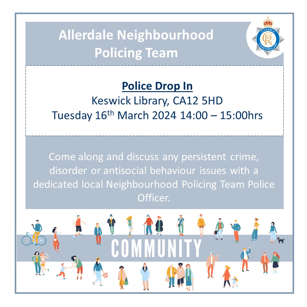 PCSO 5417 will be holding a drop in next week. Please call in to discuss any Police related issues. #communitypolicing