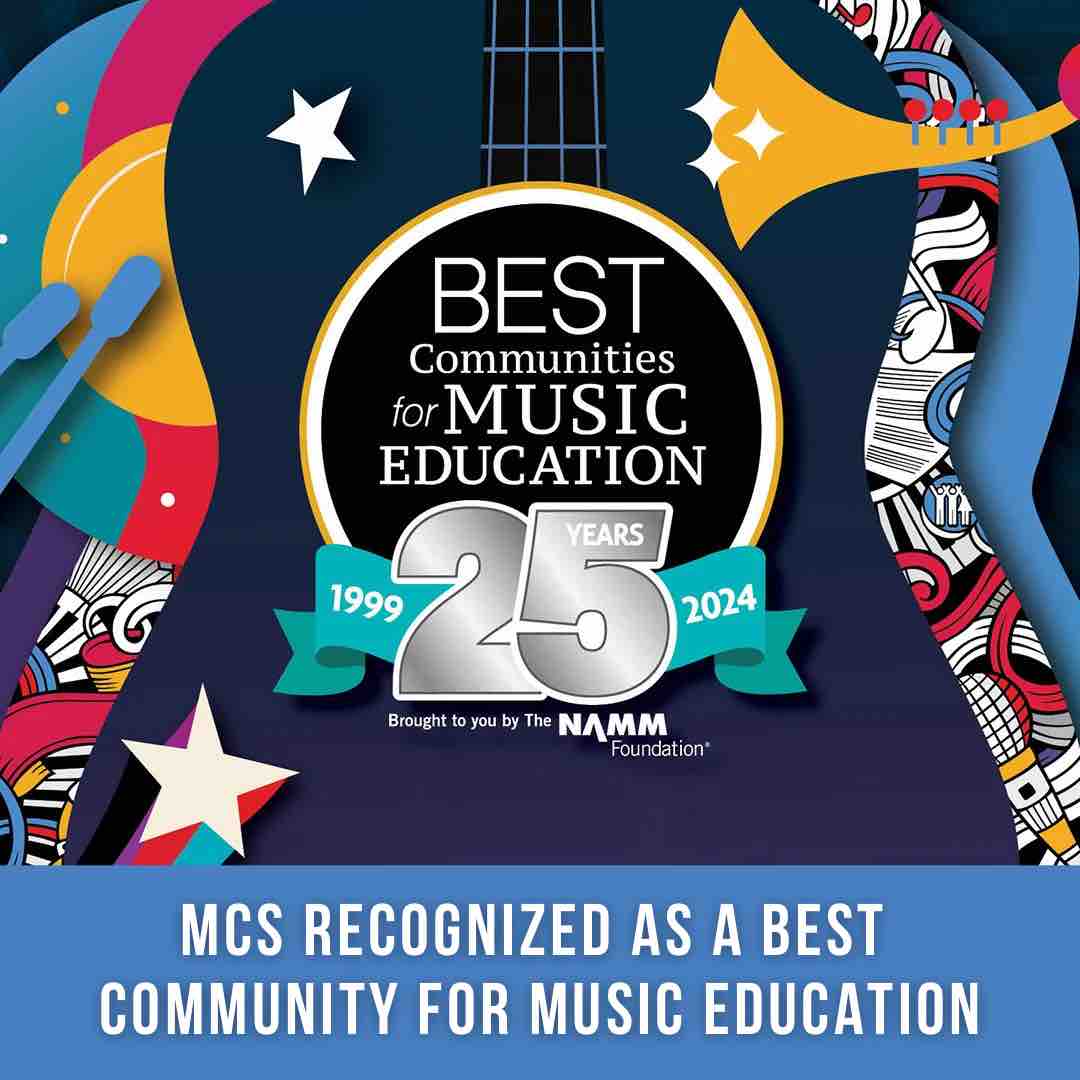 We’ve hit a high note! MCS has been awarded the Best Communities for Music Education by The NAMM Foundation. Let’s give a round of applause to our ensemble of teachers, parents & partners for their instrumental 🎻 efforts in helping our students continue to learn through music.
