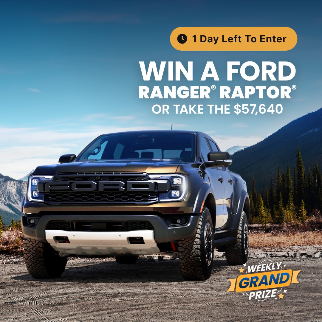 It’s time to go the distance for your chance to win the truck that’ll really go the distance for YOU. Act fast and claim entries to win while there’s still time. Let’s get it! bit.ly/43QTykx