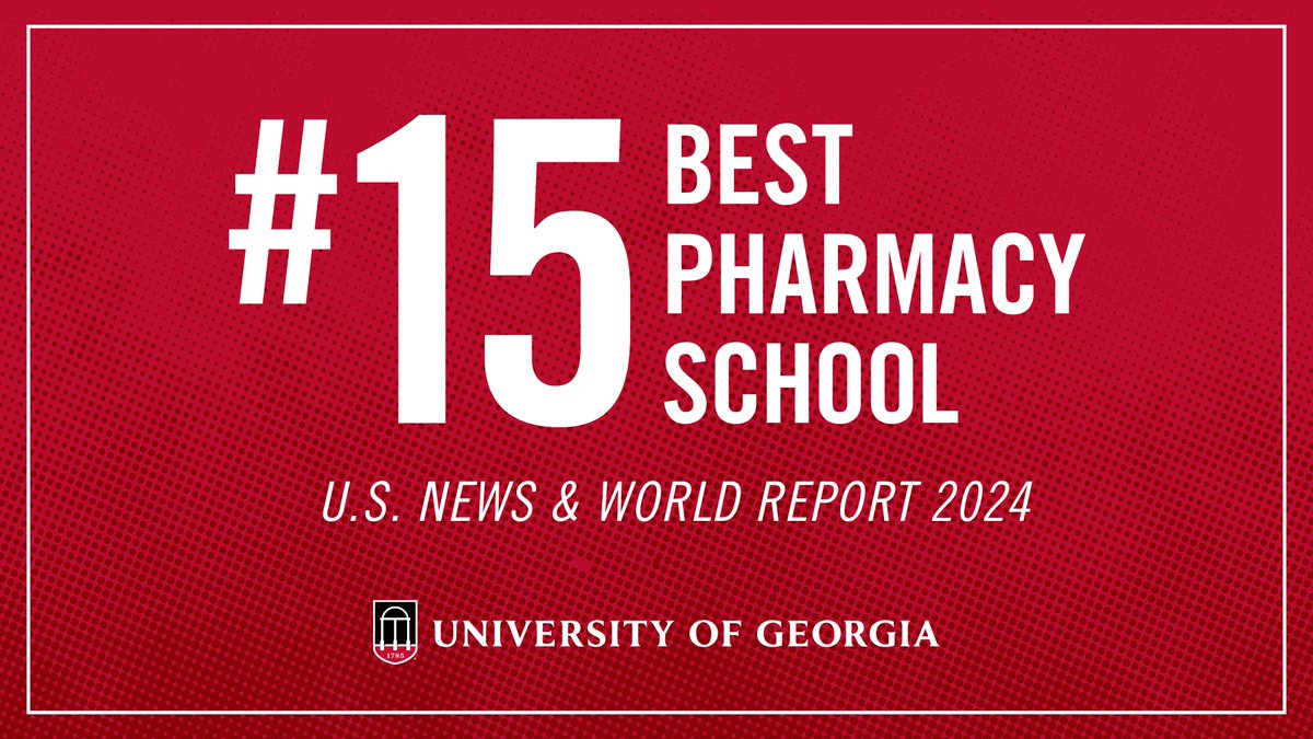 UGA (@universityofga) on Twitter photo <a href="/UGAPharmacy/">UGA College of Pharmacy</a> jumped to No. 15 in the nation, up nine spots from its most recent ranking. <a href="/UGAPharmacy/">UGA College of Pharmacy</a> jumped to No. 15 in the nation, up nine spots from its most recent ranking.