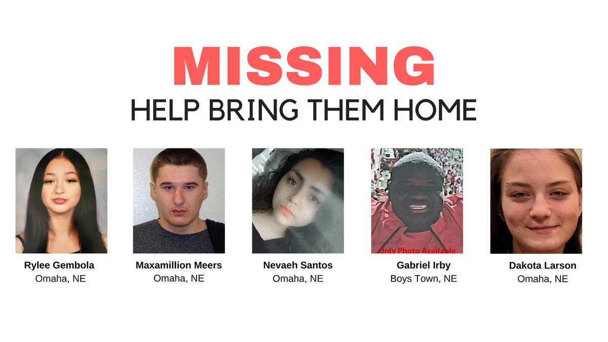 Help bring these missing Nebraska youth home. Please call 911 or local law enforcement or report 1-800-THE-LOST (1-800-843-5678) @NCMEC