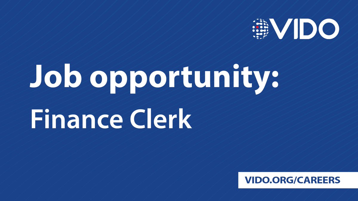 We are seeking a Finance Clerk to join our dynamic team! For more information or to apply, visit: vido.applytojobs.ca/finance/29524 #WorkAtVIDO #WorkWithUs