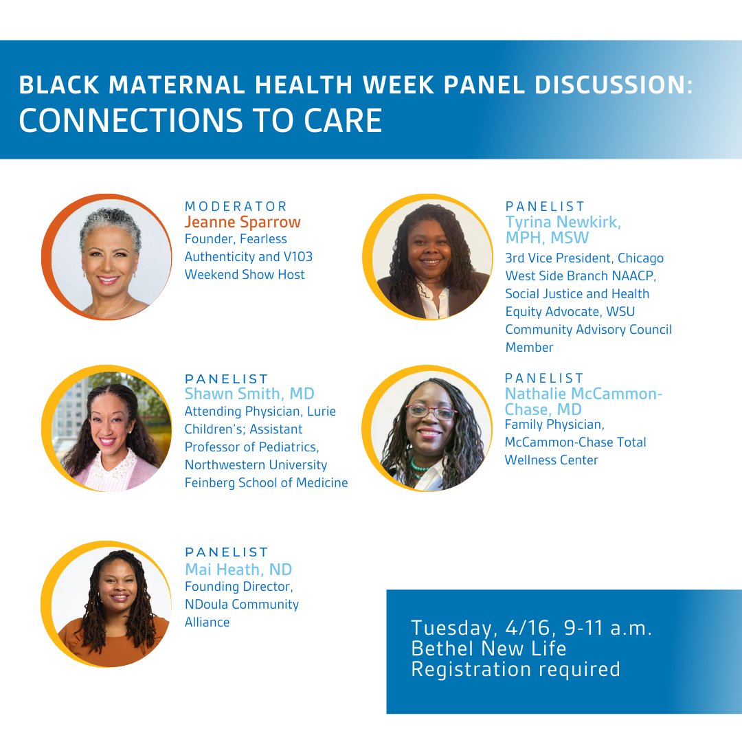 In honor of #BlackMaternalHealthWeek, we &amp; <a href="/WSUnitedChi/">West Side United</a> are co-hosting a panel about Black maternal mortality on Chicago's West Side and highlighting work currently underway to ensure every mother and child receives the care they deserve. Register here: bit.ly/4apxDn5