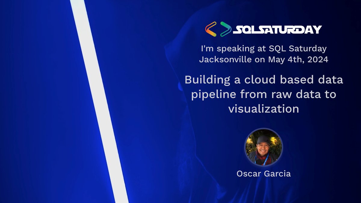 ozkary's tweet image. I'm speaking at Jacksonville SQL Saturday #SQLSatJax
Building a cloud based data pipeline: From raw data to visualization.
This is part of the Data Engineering Process Fundamentals Series.
Register here: sqlsaturday.com/2024-05-04-sql…