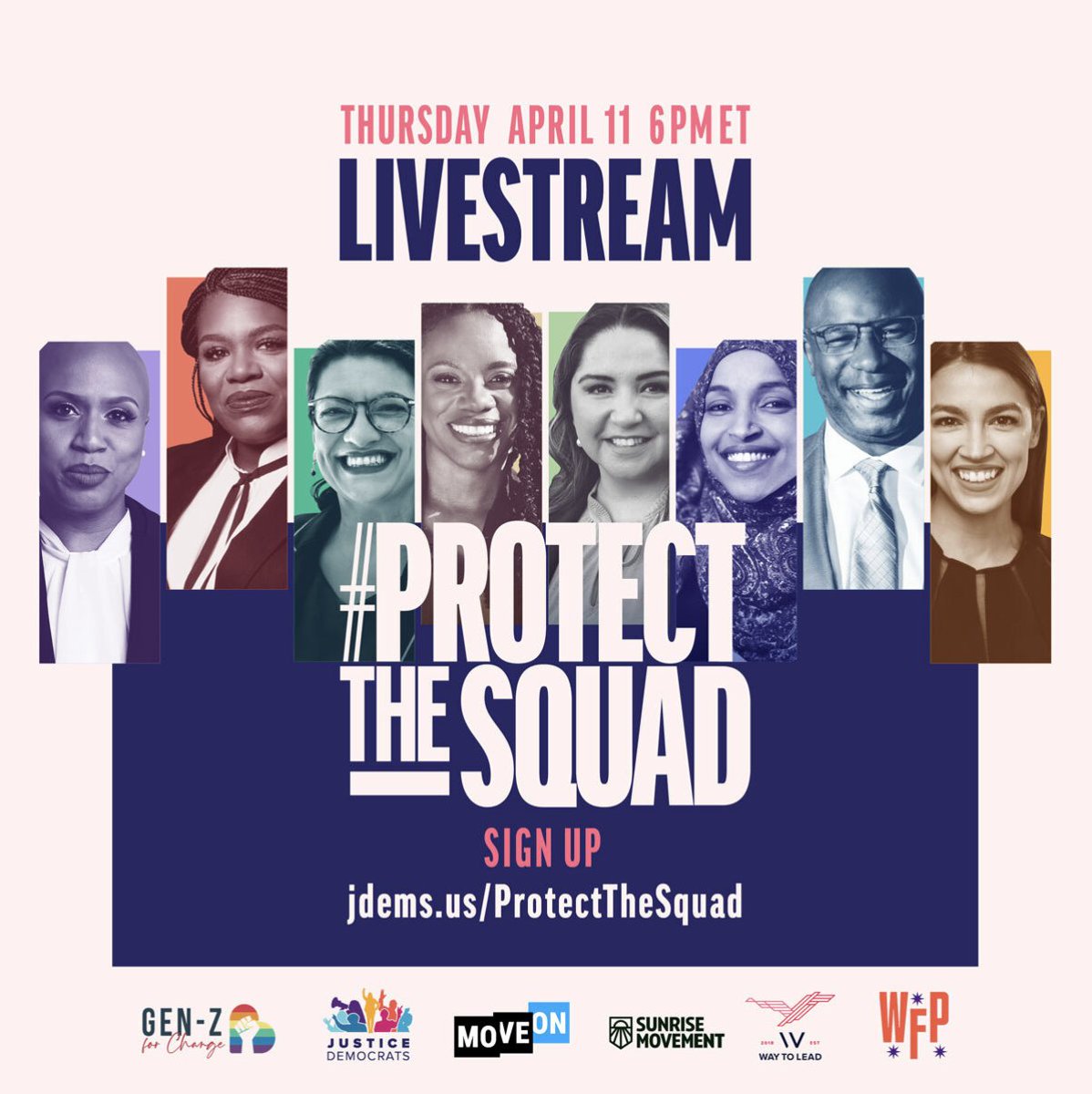 We are kicking off our digital efforts to Protect the Squad TOMORROW! Join me and my fellow Squad members with @genzforchange, @MoveOn, @waytoleadus, @sunrisemvmt, @WorkingFamilies & @justicedems to learn how we'll defend our people power in Congress.👊🏿 jdems.us/ProtectTheSquad