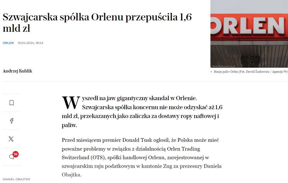 @K_Stanowski Nie podążysz gdzie jest 1.6 miliarda które wyparowały za obajtka z ORLENU....? Drobne...? Didaskalia...? Ten 'poważny' kanał nie zajmuje się tego typu wałami...?

Skandal ze zdjęciem większy.. a Trzaskowski to dupiarz., No i Wrzosek pisała pismo poza prokuraturą.. Żałosna banda