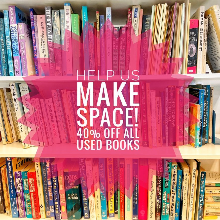 thehermitslamp's tweet image. I bought 800 books and they won't fit on the shelves. So from now till the end of the weekend all the used books on our shelves are 40% off. Auto applied on the website or at cash out. There are lots of great ones left to snag. #HelpMeOut #TooManyBooks #Books #Occult #Astrology