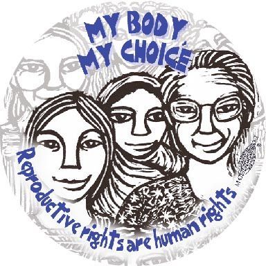 My Body. My Choice.  Reproductive rights are human rights! As anti-abortion measures threaten the right to reproductive health care, wear this button to remind people whose lives and whose bodies are at stake. Found here: rlmartstudio.com/product/my-bod…