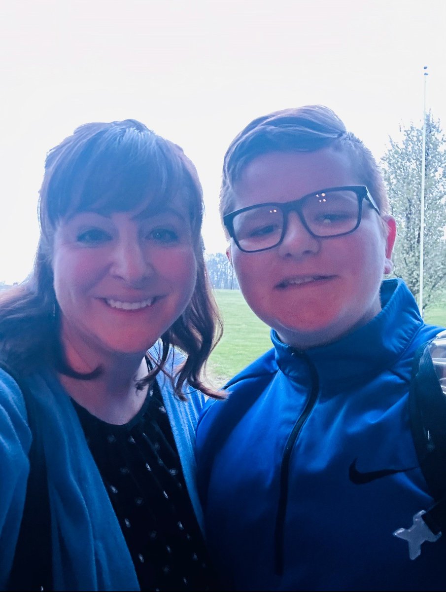 Krista from Community Services with her son wearing blue today! #wearblue4kids #ChildAbusePreventionMonth #ohiowearsblue2024