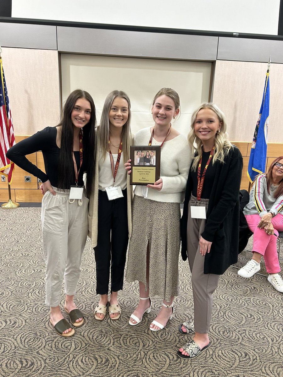 Roseau kids competed today at the UMC Business Challenge. One of our teams took home the Best Presentstion award!